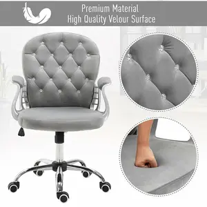 Wadkins Velvet Executive Chair Grey