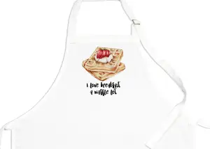 Purely Home Food Pun Novelty Kitchen Apron - Cooking/Baking Gift - Love Breakfast Waffle Lot