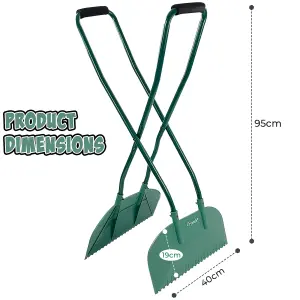 Long Handled Leaf Collecting Rake Grabs Garden Leaves Tidy Collector Grabber