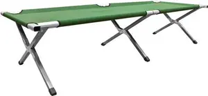 Milestone Camping Folding Camp Bed With Carry Bag - Green | Robert Dyas