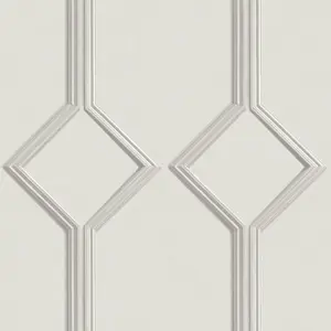 Belgravia Azzura Panel Off White Trellis Geometric Pattern Wallpaper A9503