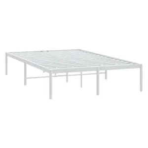 Berkfield Metal Bed Frame White 120x190 cm 4FT Small Double