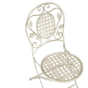 Set of 4 Garden Chairs BIVIO Metal Off-White