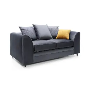 Chicago Velvet 2 Seater Sofa in Dark Grey