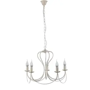 Luminosa Candela 5 Light Multi Arm Chandelier, Ivory