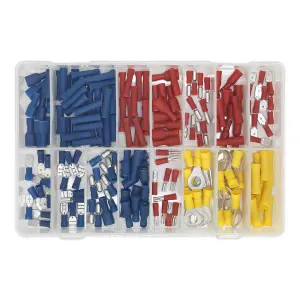 Sealey Crimp Terminal Assortment 200pc Blue, Red & Yellow AB038MT