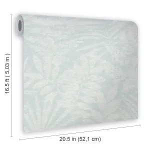 Superfresco Easy Fern Duck egg Leaves Smooth Wallpaper