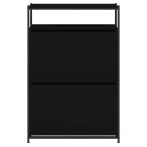 Shoe Cabinet Black 75x34x112 cm Engineered Wood