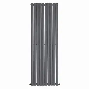 Right Radiators 1800x590mm Vertical Single Oval Column Designer Radiator Anthracite