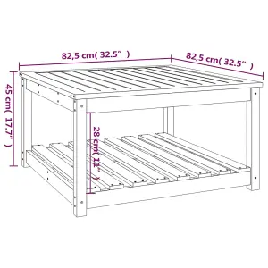 Berkfield Garden Table Honey Brown 82.5x82.5x45 cm Solid Wood Pine