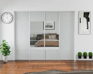 Shush Doors Solid Light Grey Satin Sliding Wardrobe Door 650mm x 2000mm