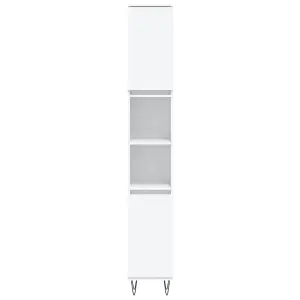 Berkfield Bathroom Cabinet White 30x30x190 cm Engineered Wood