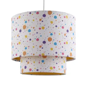 Printed Multicolour Polka dot 2-Tier Light shade (D)25cm