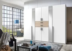 ROMA White And Oak6 Door wardrobe