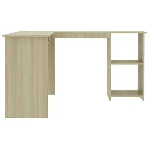 Berkfield L-Shaped Corner Desk Sonoma Oak 120x140x75 cm Engineered Wood