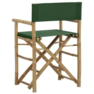 Berkfield Folding Director's Chairs 2 pcs Green Bamboo and Fabric