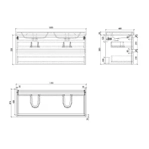 Marvel 1200mm Wall Hung Bathroom Vanity Unit in Gloss White with Resin Basin