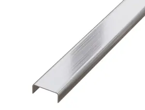 ILCOM decorative profile C 10mm x 2700mm x 0.65mm Silver Brushed Stainless Steel