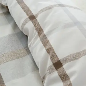 Cotton Chequered Duvet Cover Set with Pillowcases Kingsize Duvet Cover + 2 Standard Pillowcases