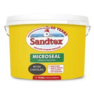 Sandtex Bitter chocolate Smooth Soft sheen Masonry paint, 10L