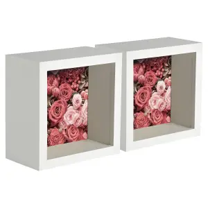 Nicola Spring - 3D Deep Box Photo Frames - 4" x 4" - Pack of 2