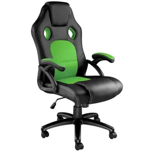 Gaming Chair Tyson - ergonomic shape, thick padding - black/green