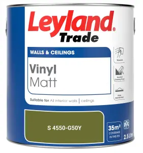 Leyland Trade Vinyl Matt Walls & Ceilings Emulsion Paint (S 4550-G50Y) 2.5L