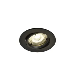 GoodHome Salk Black Adjustable LED Neutral white Downlight 4.8W IP20