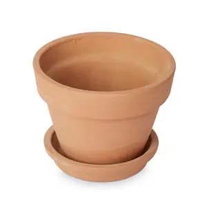 Verve Laleh Terracotta Plant pot (Dia) 13.5cm, (H)11cm, Pack of 3, 3L