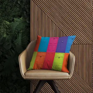 Colourful English Doors Outdoor Cushion 60cm x 60cm