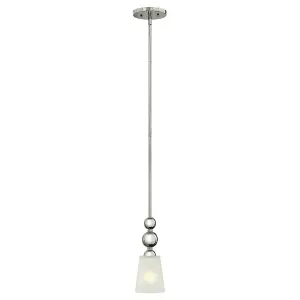 1 Bulb Ceiling Pendant Light Fitting Highly Polished Nickel LED E27 60W