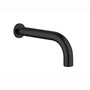 ENKI Matte Black Round Wall Mounted Mixer Tap Solid Brass Spout for Bath or Basin