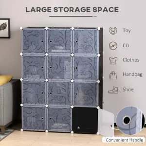 HOMCOM DIY Wardrobe Portable Interlocking Plastic Modular Closet Cube Organiser