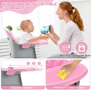 Costway 6-in-1 Baby High Chair Infant Feeding Chair Kids Stool w/Removable Tray & Cushion