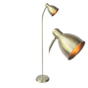 First Choice Lighting Carter Antique Brass Floor Lamp