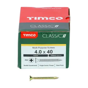 TIMCO Classic Multi-Purpose Countersunk Gold Woodscrews - 4.0 x 40 (200pcs)