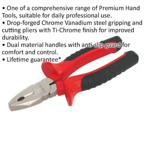 175mm Combination Pliers - Drop Forged Steel - 18mm Jaw Capacity - Comfort Grip