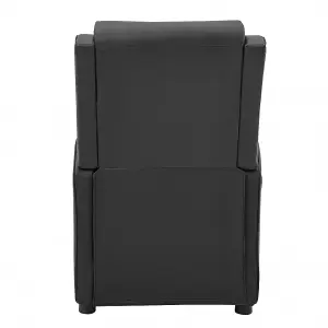 Nova Gaming Racer Recliner Ergonomic Leather Computer Chair Cinema Armchair, Black with Black Trim