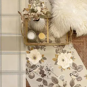 Belgravia Bramble Floral Beige Luxury Wallpaper Matt Finish Modern Living Room, Bedroom, Hallway, Feature Wall Beige - 2301