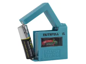 Faithfull Universal Battery Tester for AA AAA C D 9V Batteries