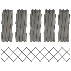 Berkfield Trellis Fences 5 pcs Grey Solid Firwood 180x30 cm