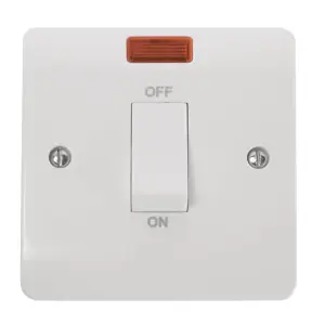 Click Scolmore Mode Cooker Rocker Switch With Neon 45A Polar White - CMA501