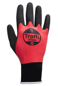 Traffi TG1850 Cut A Waterproof Latex Full Dip Glove Pack of 10 Size 12