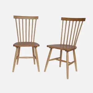 sweeek. Pair of wooden dining chairs Romie Natural 50.8x44.2x90 cm