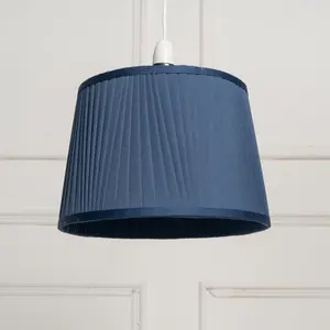 14" Shantung Pleat Light Shade Ceiling Table Lampshade Navy