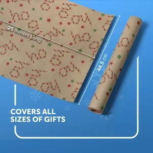 Kraft & Co 2 Pack Christmas Wrapping Paper Roll (Merry Chirstmas)