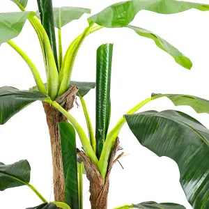 3 Trunk Artificial Plant Fake Banana Tree House Plant Indoor Outdoor Decoration in Black Pot 180 cm