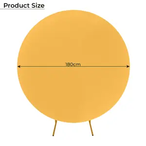 Round Polyester Spandex Arch Stand Backdrop Cover Garden Arbors Cover, Gold - 180cm