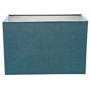 Contemporary and Stylish Vivid Teal Linen Fabric Rectangular Lamp Shade