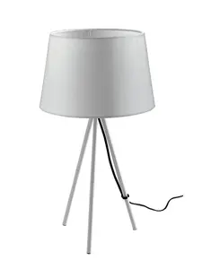 Luminosa MARILYN Table Lamp with Round Tapered Shade White, Fabric Lampshade 42.7cm